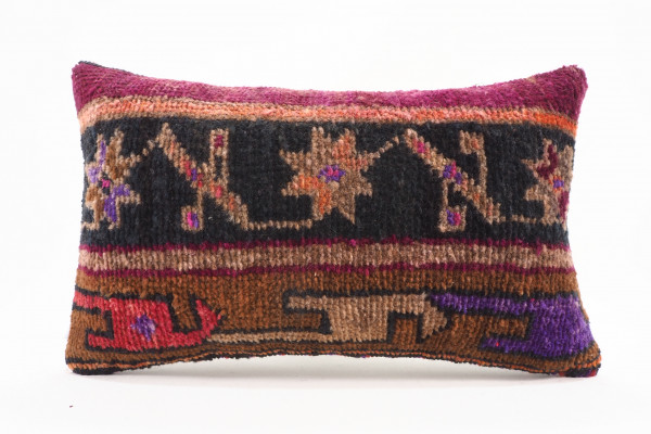 Carpet Pillow, ID 653, Carpet Rug Pillow 12x20, Turkish Rug Pillow, Handmade Pillow, Boho Pillow, Vintage Pillow, Rug Pillow