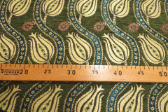 Upholstery Fabric, Turkish Upholstery Fabric, Fabric By the Meter, By the Yard, Moss Green Tulip Pattern Fabric