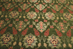 Upholstery Fabric, Turkish Fabric By the Meter, By the Yard, Moss Green Tulip Pattern Jacquard Chenille