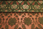 Upholstery Fabric, Turkish Fabric By the Meter, By the Yard, Moss Green Tulip Pattern Jacquard Chenille