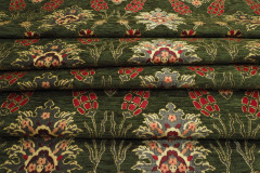 Upholstery Fabric, Turkish Upholstery Fabric, Fabric By the Meter, By the Yard, Moss Green Tulip Pattern Fabric