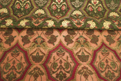 Upholstery Fabric, Turkish Upholstery Fabric, Fabric By the Meter, By the Yard, Moss Green Carnation Pattern Fabric