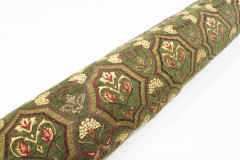 Upholstery Fabric, Turkish Upholstery Fabric, Fabric By the Meter, By the Yard, Moss Green Carnation Pattern Fabric