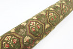 Upholstery Fabric, Turkish Fabric By the Meter, By the Yard,Moss Green Carnation Pattern Jacquard Chenille Upholstery Fabric