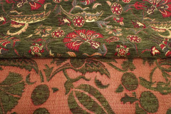 Upholstery Fabric, Turkish Upholstery Fabric, Fabric By the Meter, By the Yard, Moss Green Carnation Pattern Fabric