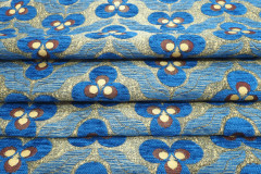 Turkish Upholstery Fabric,Turkish Fabric By the Yards, Navy Blue Tiger Eye Pattern Jacquard Chenille Upholstery Fabric