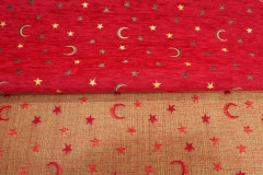 Turkish Upholstery Fabric,Turkish Fabric By the Meter, By the Yard, Red Arabian Night Pattern Upholstery Fabric