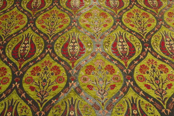 Upholstery Fabric, Turkish Fabric By the Meter, By the Yard, Green Tulip Pattern Jacquard Chenille