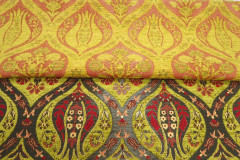 Upholstery Fabric, Turkish Fabric By the Meter, By the Yard, Green Tulip Pattern Jacquard Chenille