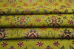 Upholstery Fabric, Turkish Fabric By the Meter, By the Yard, Green Tulip Pattern Jacquard Chenille