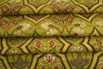 Upholstery Fabric, Turkish Fabric By the Meter, By the Yard, Green Carnation Pattern Jacquard Chenille