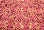 Upholstery Fabric, Turkish Fabric By the Meter, By the Yard, Pale Pink Carnation Pattern Jacquard Chenille