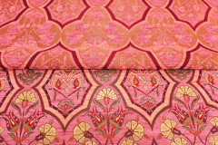 Upholstery Fabric, Turkish Fabric By the Meter, By the Yard, Pale Pink Carnation Pattern Jacquard Chenille