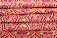 Upholstery Fabric, Turkish Fabric By the Meter, By the Yard, Pale Pink Carnation Pattern Jacquard Chenille