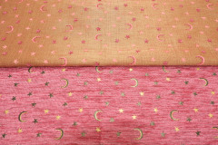 Upholstery Fabric, Turkish Fabric By the Meter, By the Yard, Pale Pink Arabian Night Pattern Jacquard Chenille