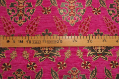 Upholstery Fabric, Turkish Fabric By the Meter, By the Yard, Pink Tulip Pattern Jacquard Chenille Upholstery Fabric