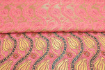 Upholstery Fabric, Turkish Fabric By the Meter, By the Yard, Pale Pink Tulip Pattern Jacquard Chenille Upholstery Fabric