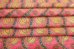 Upholstery Fabric, Turkish Fabric By the Meter, By the Yard, Pale Pink Tulip Pattern Jacquard Chenille Upholstery Fabric