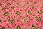 Upholstery Fabric, Turkish Fabric By the Meter, By the Yard, Pale Pink Tulip Pattern Jacquard Chenille Upholstery Fabric