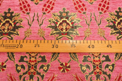 Upholstery Fabric, Turkish Fabric By the Meter, By the Yard, Pale Pink Tulip Pattern Jacquard Chenille Upholstery Fabric