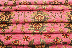 Upholstery Fabric, Turkish Fabric By the Meter, By the Yard, Pale Pink Tulip Pattern Jacquard Chenille Upholstery Fabric