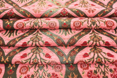 Upholstery Fabric, Turkish Fabric By the Meter, By the Yard, Pale Pink Tulip Pattern Jacquard Chenille Upholstery Fabric