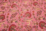 Upholstery Fabric, Turkish Fabric By the Meter, By the Yard, Pale Pink Carnation Pattern Jacquard Chenille Upholstery Fabric