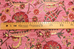 Upholstery Fabric, Turkish Fabric By the Meter, By the Yard, Pale Pink Carnation Pattern Jacquard Chenille Upholstery Fabric