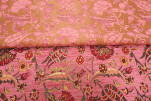 Upholstery Fabric, Turkish Fabric By the Meter, By the Yard, Pale Pink Carnation Pattern Jacquard Chenille Upholstery Fabric