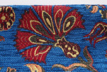 Upholstery Fabric, Turkish Fabric By the Meter, By the Yard, Navy Blue Carnation Pattern Jacquard Chenille Upholstery Fabric