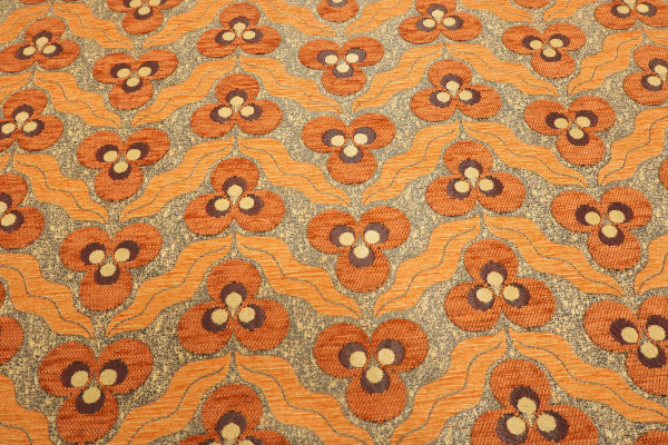 Upholstery Fabric, Turkish Fabric By the Meter and By the Yard, Antigua Orange Tiger eyes Pattern Jacquard Fabric