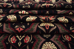 Upholstery Fabric, Turkish Fabric By the Meter, By the Yard, Black Carnation Pattern Jacquard Chenille