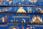 Upholstery Fabric,Turkish Fabric By the Meter, By the Yard, Navy Blue Dream Pattern Upholstery Fabric