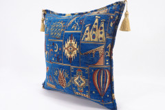 Fabric Pillow,Fabric Pillow 18x18,Navy Blue Turkish Dream Pattern Turkish Fabric Pillow Cover,Decorative Accent and Throw Pillow