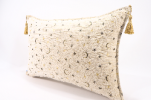 Fabric Pillow, Fabric Pillow 16x24, Beige Arabian Night Pattern Turkish Fabric Pillow Cover, Chenille Fabric Bohemian Pillow