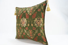 Fabric Pillow, Fabric Pillow 18x18, Moss Green Topkapi Palace Tulip Pattern Turkish Fabric Pillow Cover,Decorative Throw Pillow