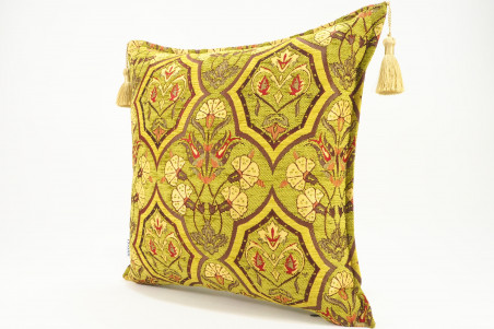 Fabric Pillow,Fabric Pillow 18x18,Pistachio Green Carnation Pattern Turkish Fabric Pillow Cover,Decorative and Throw Pillow