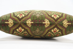 Fabric Pillow, Fabric Pillow 18x18, Moss Green Carnation Pattern Turkish Fabric Pillow Cover, Decorative Accent and Throw Pillow