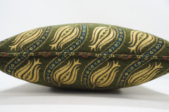 Fabric Pillow, Fabric Pillow 18x18, Moss Green Water Line Tulip Pattern Turkish Fabric Pillow, Decorative and Throw Pillow