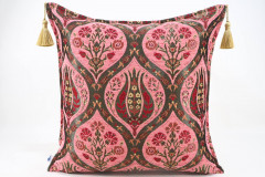 Fabric Pillow, Fabric Pillow 18x18, Pale Pink Morocco Pattern Tulip Turkish Fabric Pillow, Decorative Accent and Throw Pillow