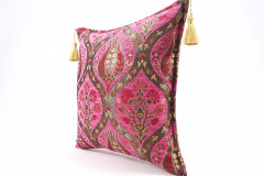 Fabric Pillow, Fabric Pillow 18x18, Mazenda Pink Morocco Pattern Tulip Turkish Fabric Pillow, Decorative Accent and Throw Pillow