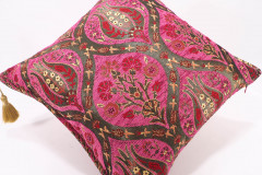 Fabric Pillow, Fabric Pillow 18x18, Mazenda Pink Morocco Pattern Tulip Turkish Fabric Pillow, Decorative Accent and Throw Pillow