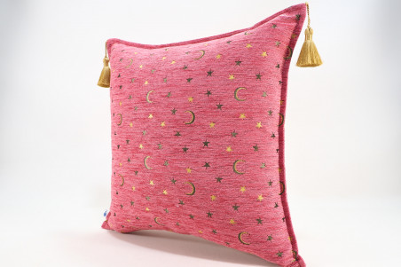 Fabric Pillow,Fabric Pillow 18x18,Pale Pink Arabian NIght Pattern Turkish Fabric Pillow Cover,Decorative Accent and Throw Pillow