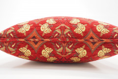 Fabric Pillow, Fabric Pillow 18x18, Red Carnation Pattern Turkish Fabric Pillow, Decorative Accent and Throw Pillow