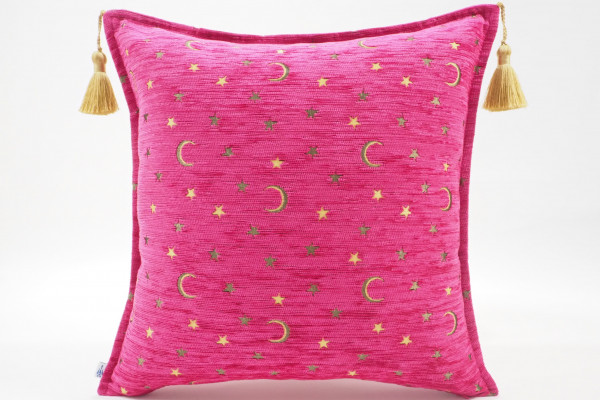 Fabric Pillow,Fabric Pillow 18x18,Mazenda Pink Arabian NIght Pattern Turkish Fabric Pillow Cover,Decorative and Throw Pillow