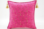 Fabric Pillow,Fabric Pillow 18x18,Mazenda Pink Arabian NIght Pattern Turkish Fabric Pillow Cover,Decorative and Throw Pillow