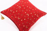 Fabric Pillow, Fabric Pillow 18x18, Red Arabian NIght Pattern Turkish Fabric Pillow Cover, Decorative Accent and Throw Pillow