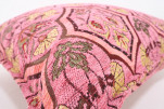 Fabric Pillow, Fabric Pillow 18x18, Pale Pink Carnation Pattern Turkish Fabric Pillow Cover, Decorative Accent and Throw Pillow