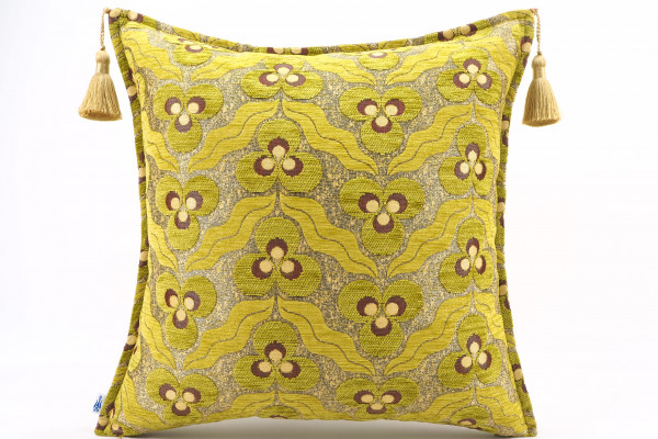 Fabric Pillow, Fabric Pillow 18x18, Pistachio Green Tiger Eyes Pattern Turkish Fabric Pillow Cover, Decorative and Throw Pillow