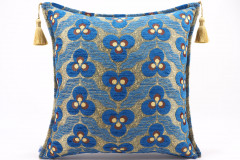 Fabric Pillow,Fabric Pillow 18x18,Navy Blue Tiger Eyes Pattern Turkish Fabric Pillow Cover,Decorative Accent and Throw Pillow